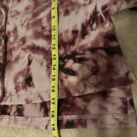 Abound Crop Fleece Shirt Purple Pink Tie Dye Snap Front Nordstrom M - Picture 11 of 12